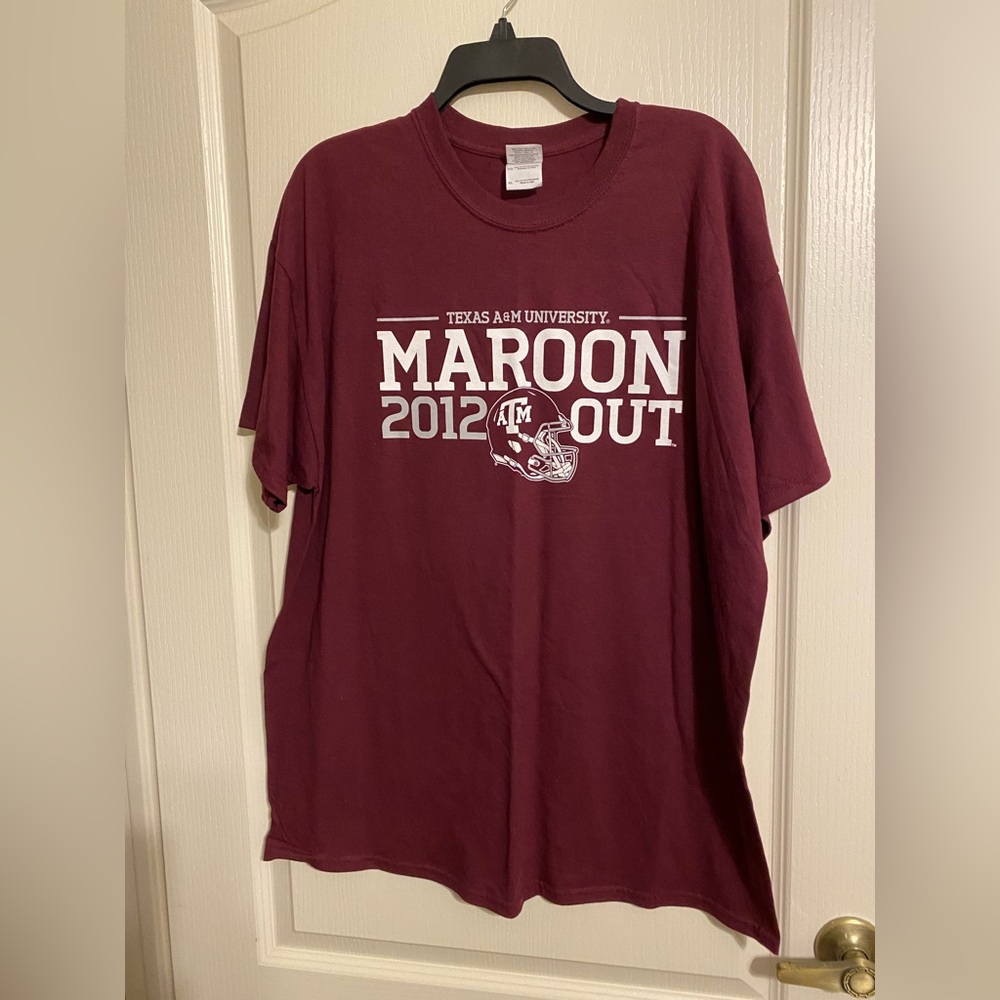 Tee Shirt Short Sleeve Texas A&M 2012 MAROON AND WHITE Size XL